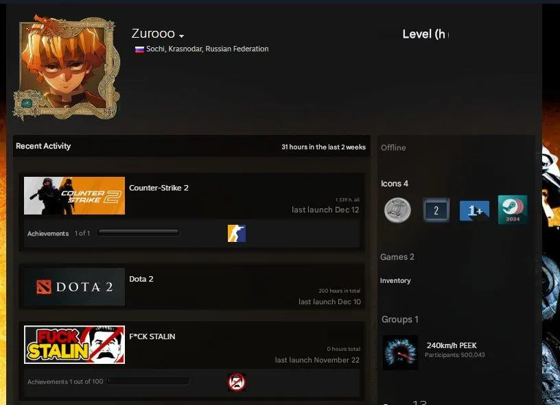CS239 FACEIT 10 LVL 2129 ELO - 640 Matches - Verified - With Native Mail - 1000 FACEIT Points 